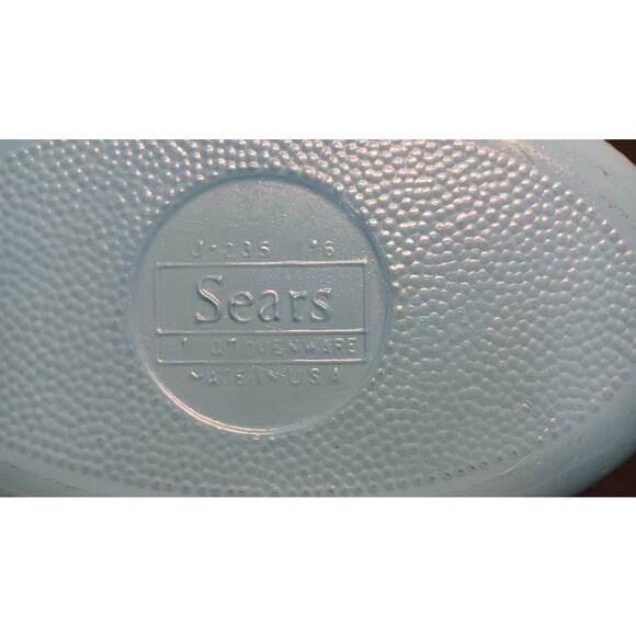 Vintage Sears Glasbake Ovenware 1 Quart Dish Kissing Don't Last But Cookery Do - Picture 7 of 13